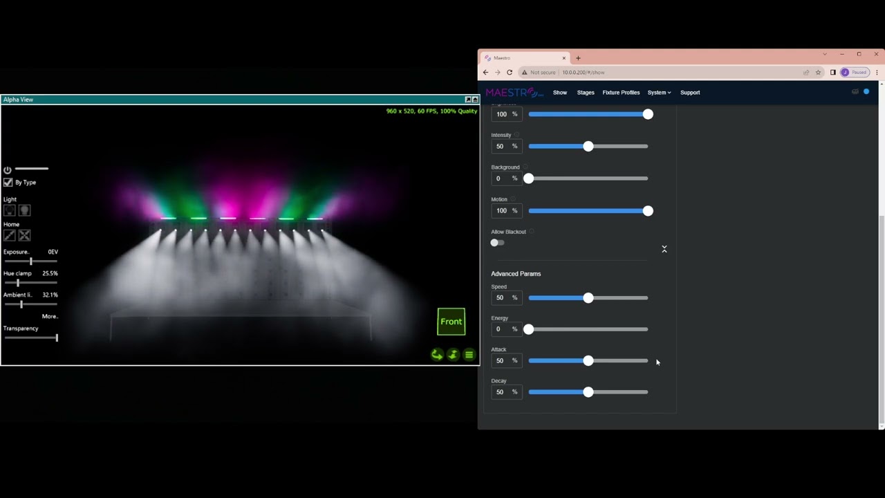 MaestroDMX - Show Page + Parameters