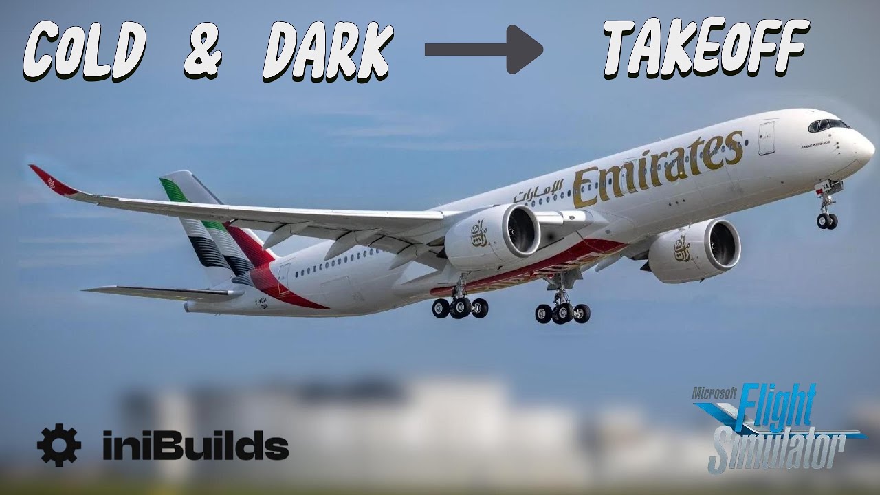 IniBuilds A350 Tutorial! Cold & Dark - Takeoff!