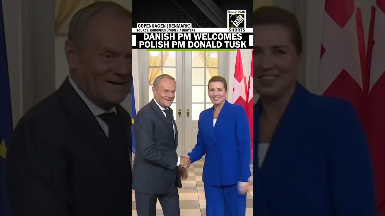 Danish PM Mette Frederiksen welcomes Polish PM Donald Tusk ahead of EU Summit