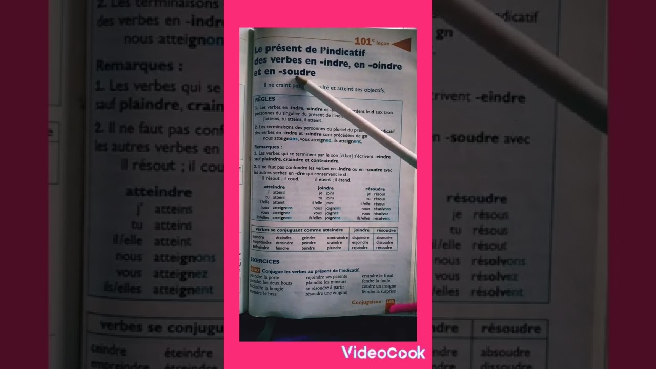 Le présent de L'indicatif des verbes en _indre, en_oindre, et en_soudre