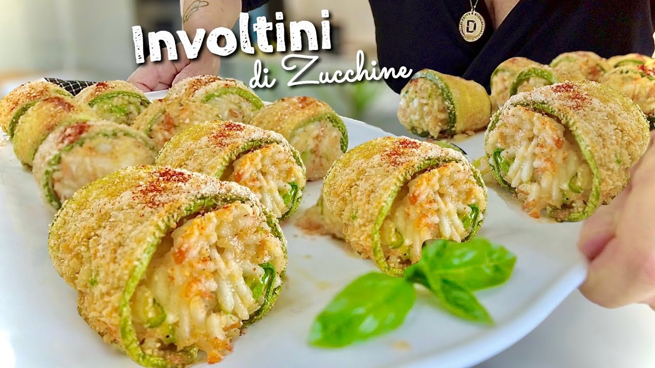 РУЛЕТЫ ИЗ КАБАЧКОВ С РИСОМ И ЛОСОСЕМ ЛЕГКИЕ одно блюдо 🥒