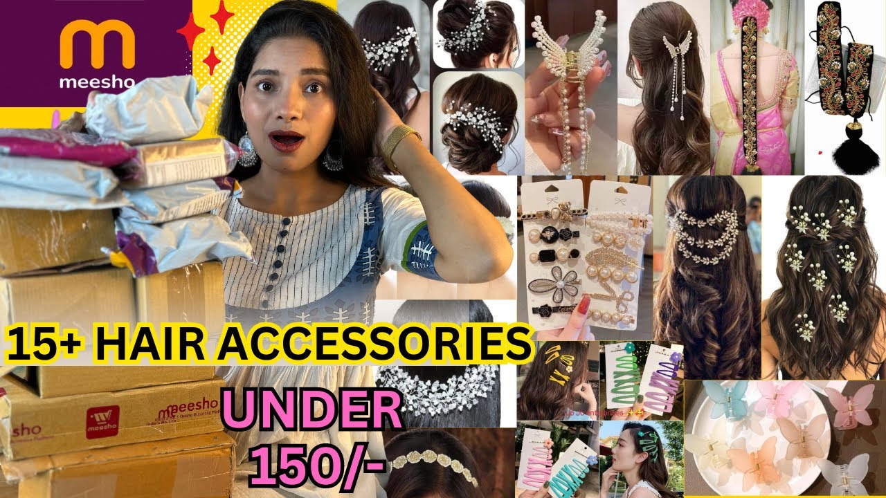 Meesho Hair Accessories Haul 🌟 | Chic Hair Pins & Extensions Under ₹500!