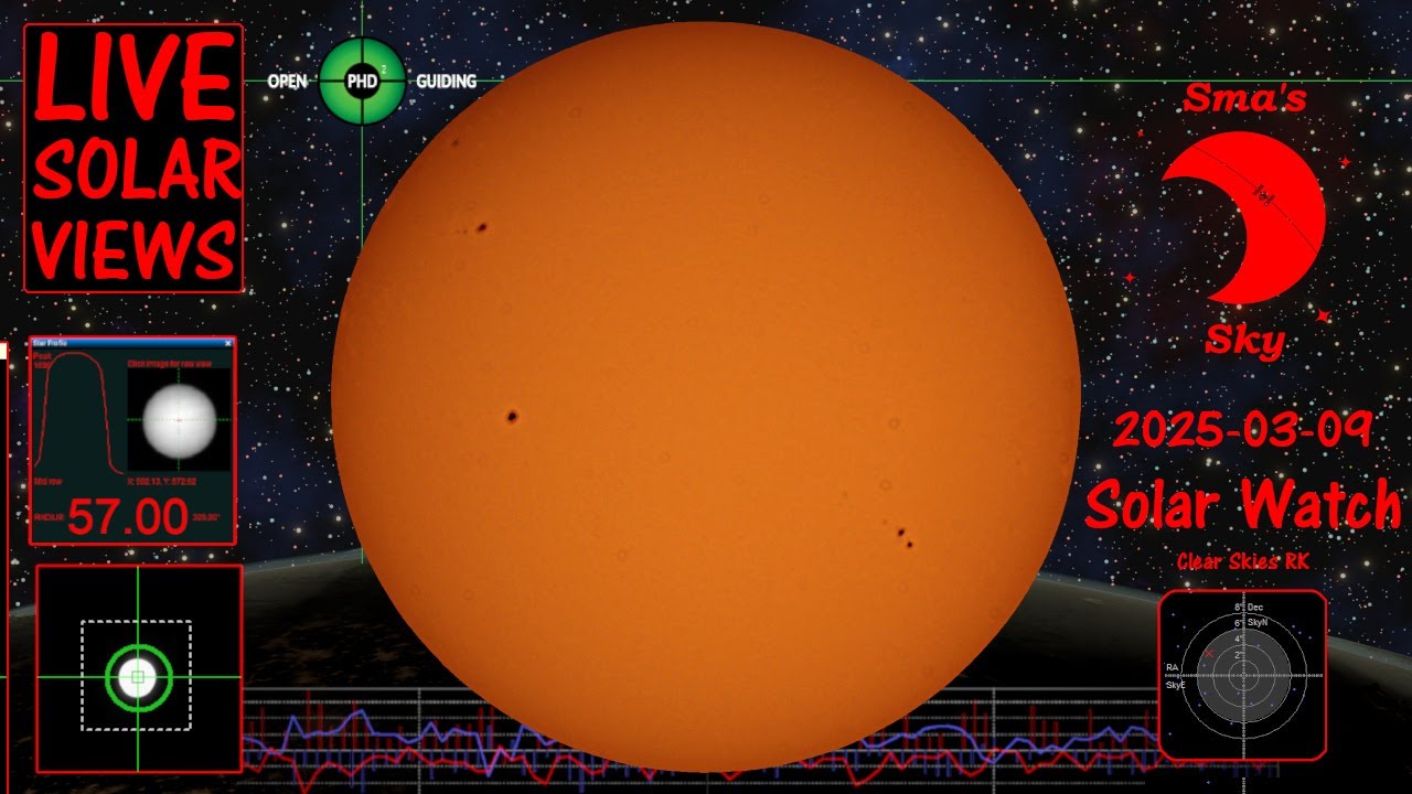 🌞See the Sun through my telescope Live! 🌞| Solar Watch 2025-03-09