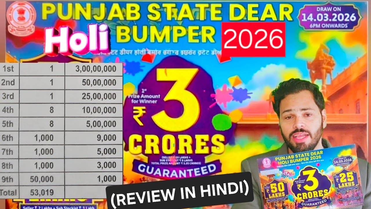 HOLI BUMPER 2026 | Punjab State Dear Holi Bumper 2026 (full Review in Hindi) Punjab Govt. Result 