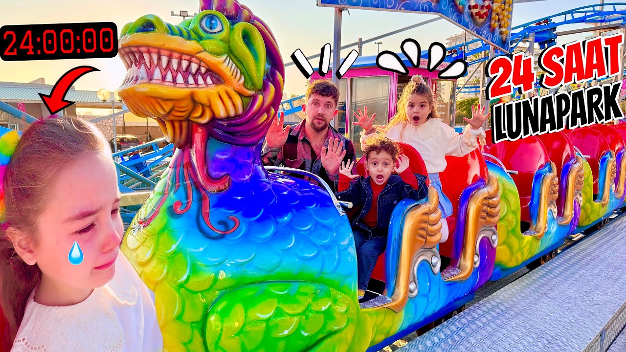 KUZEY ELİF İLE 24 SAAT LUNAPARK VLOG !! ELİF KORKUDAN AĞLADI ?? دي دي ميدو - لولو | قناة وناسة