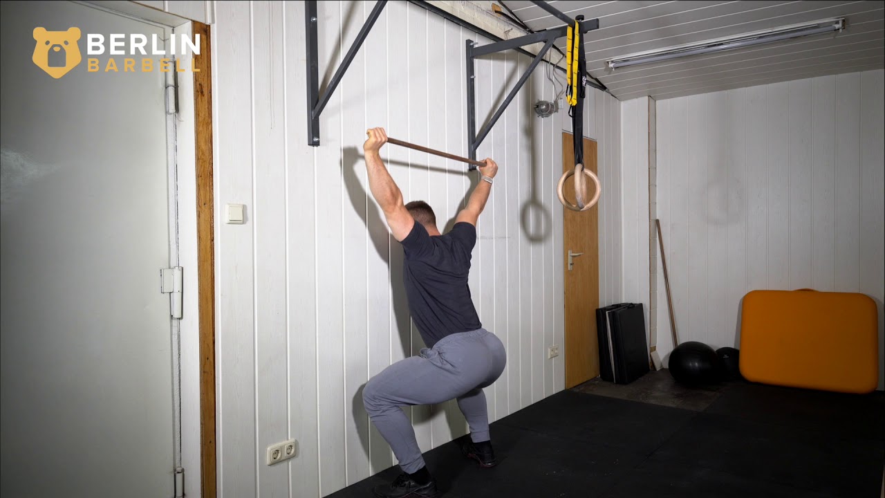 Wall Facing Overhead Squat - Berlin Barbell Weightlifting Mobility