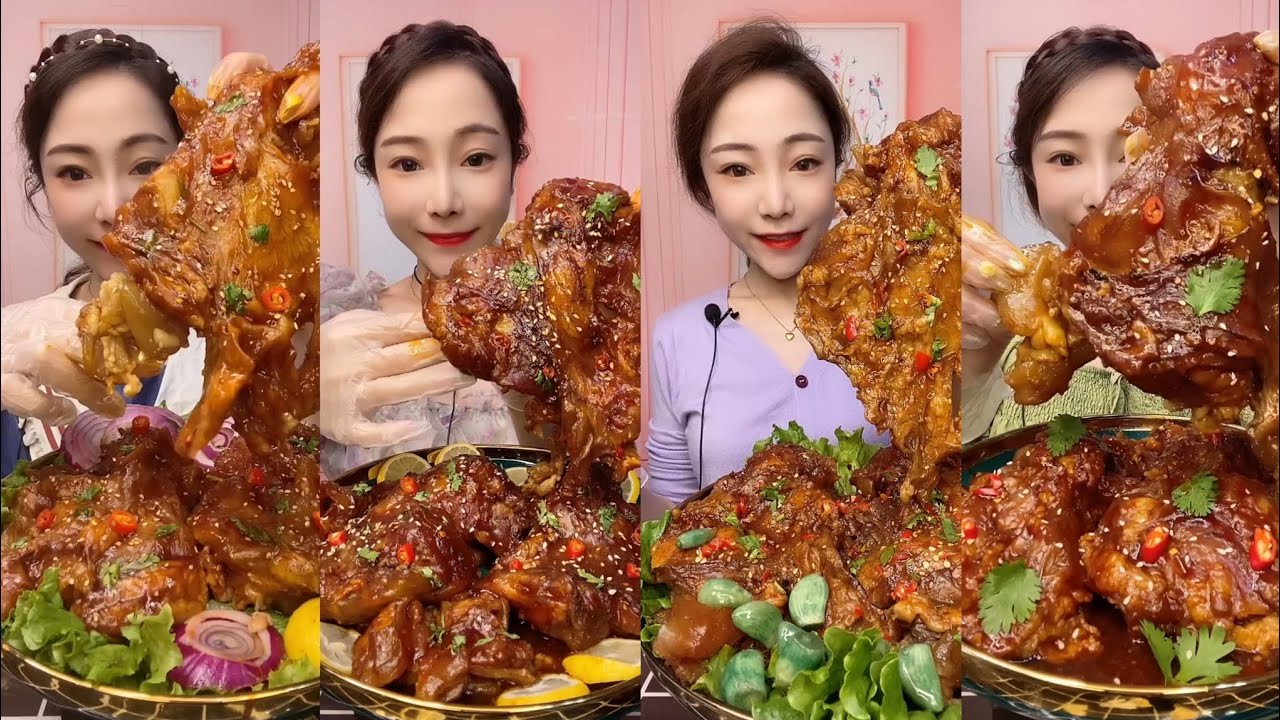 CHINESE MUKBANG SPICY FOOD (BEEF FOOT BONES)@qiuxiang961618 Mukbang EATING SHOW