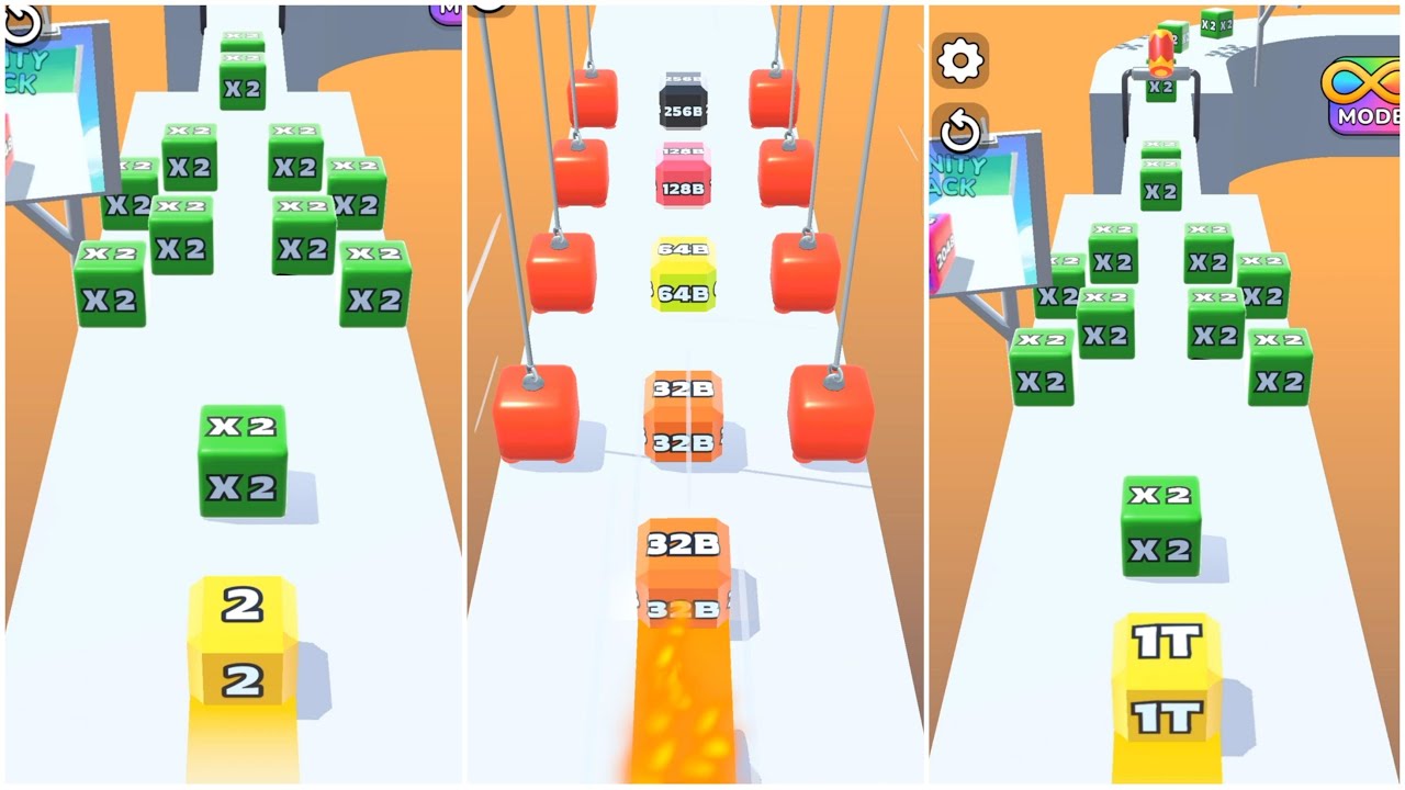 Jelly Run 2048 Ultimate Race | 3 Cubes Max Gameplay | Insane 128g vs 512B