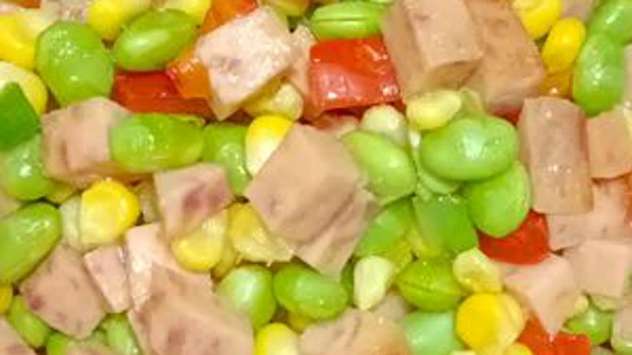 午餐肉炒玉米和豆#今日美食分享