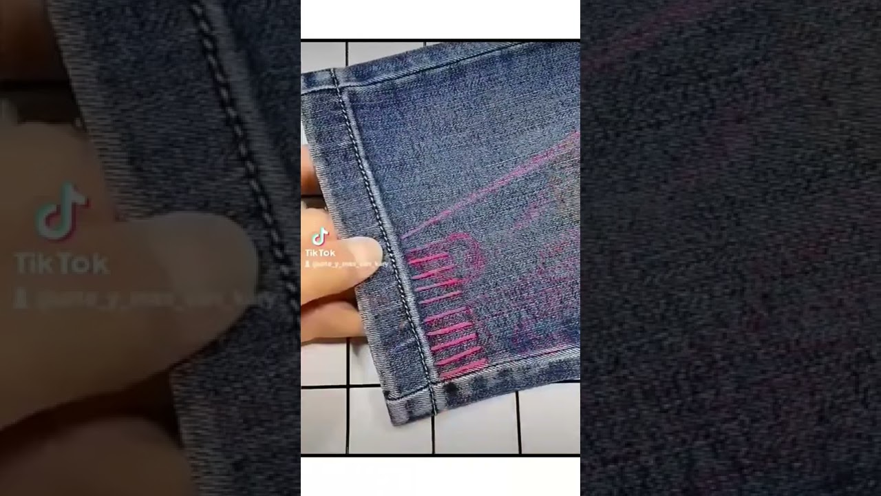 aprende a reducir el largo de tus jeans sin nesecidad de cortarlos super facil 😉