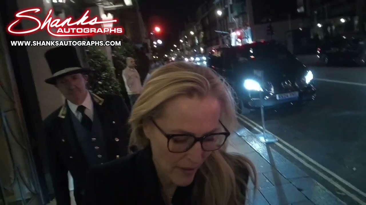 Gillian Anderson signing autographs - 1 each x-files , Tron Ares actress -SHANKS AUTOGRAPHS