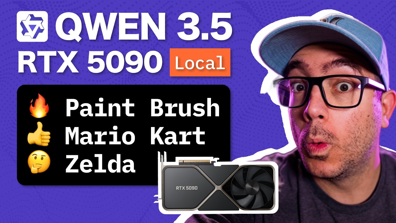 Já pode CANCELAR o Opus 4.6? Qwen 3.5 27B LOCAL na RTX 5090 criando Mario Kart, Zelda e Paint