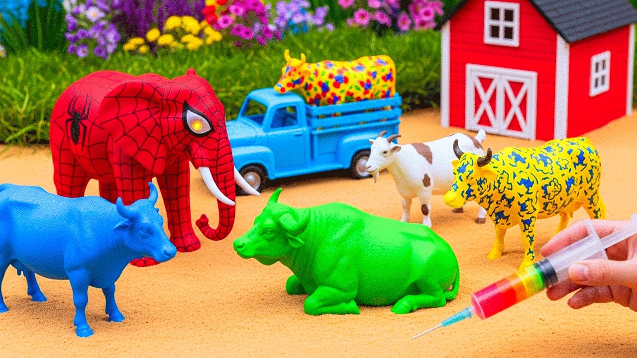 Удивительные игрушечные ходячие корова и слон 🐄🐘 ВАДИДАУ!!️Процесс имитации жертвоприношения коро...