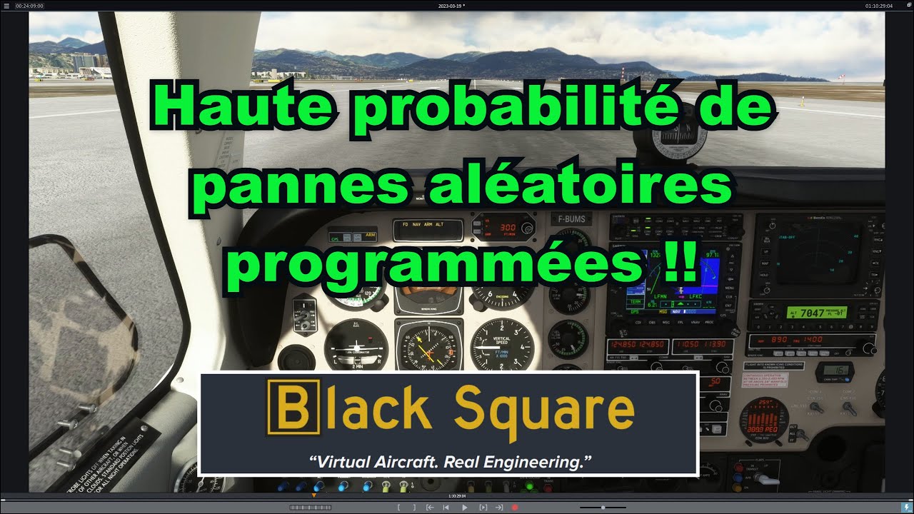 FS2020 / Bonanza avec pannes programmées.