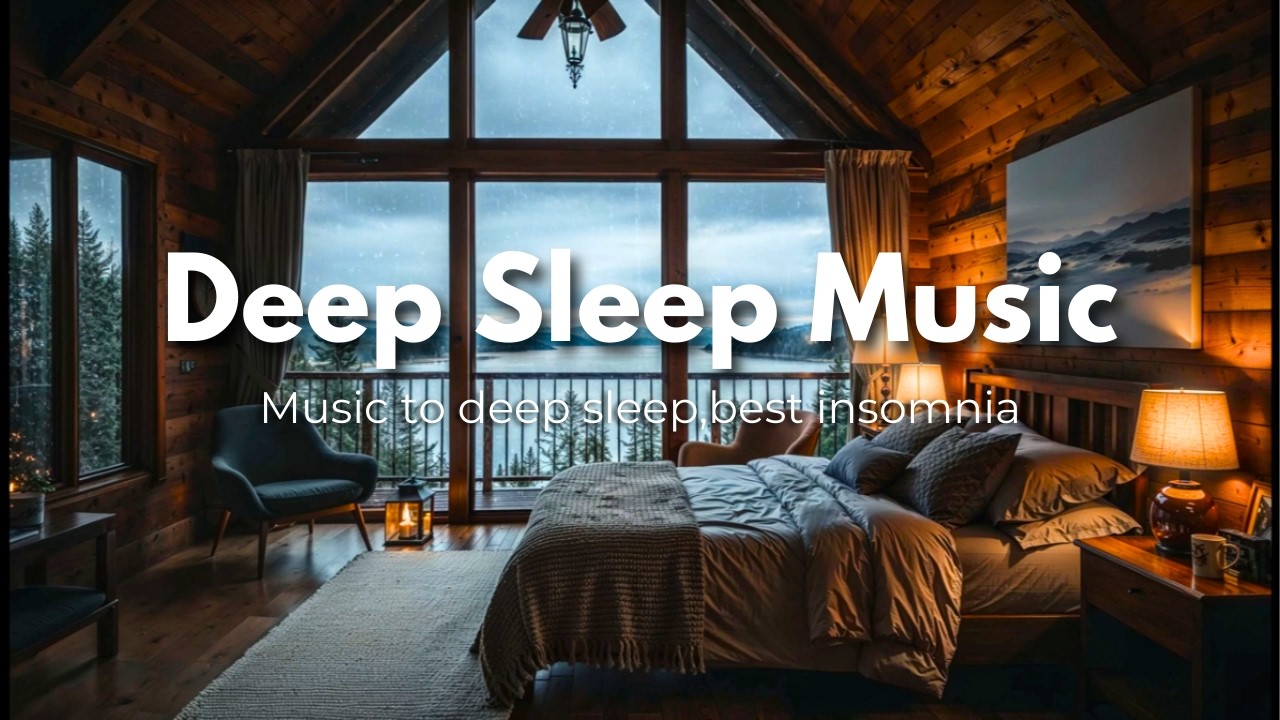 Sleep Instantly in a Cozy Log Cabin 🏠⛈️ Heavy Rain Sounds & Deep Sleep Music