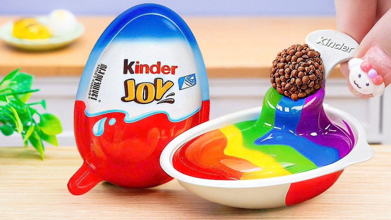Rainbow Kinder Cake Decorating Ideas🍫🌈Beautiful Miniature Rainbow Kinder Joy Chocolate Cake Recipe
