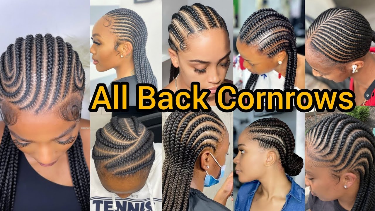 Elegant Straight Back Cornrow Braids | All back Cornrow Braids Hairstyle | Braided Hairstyles