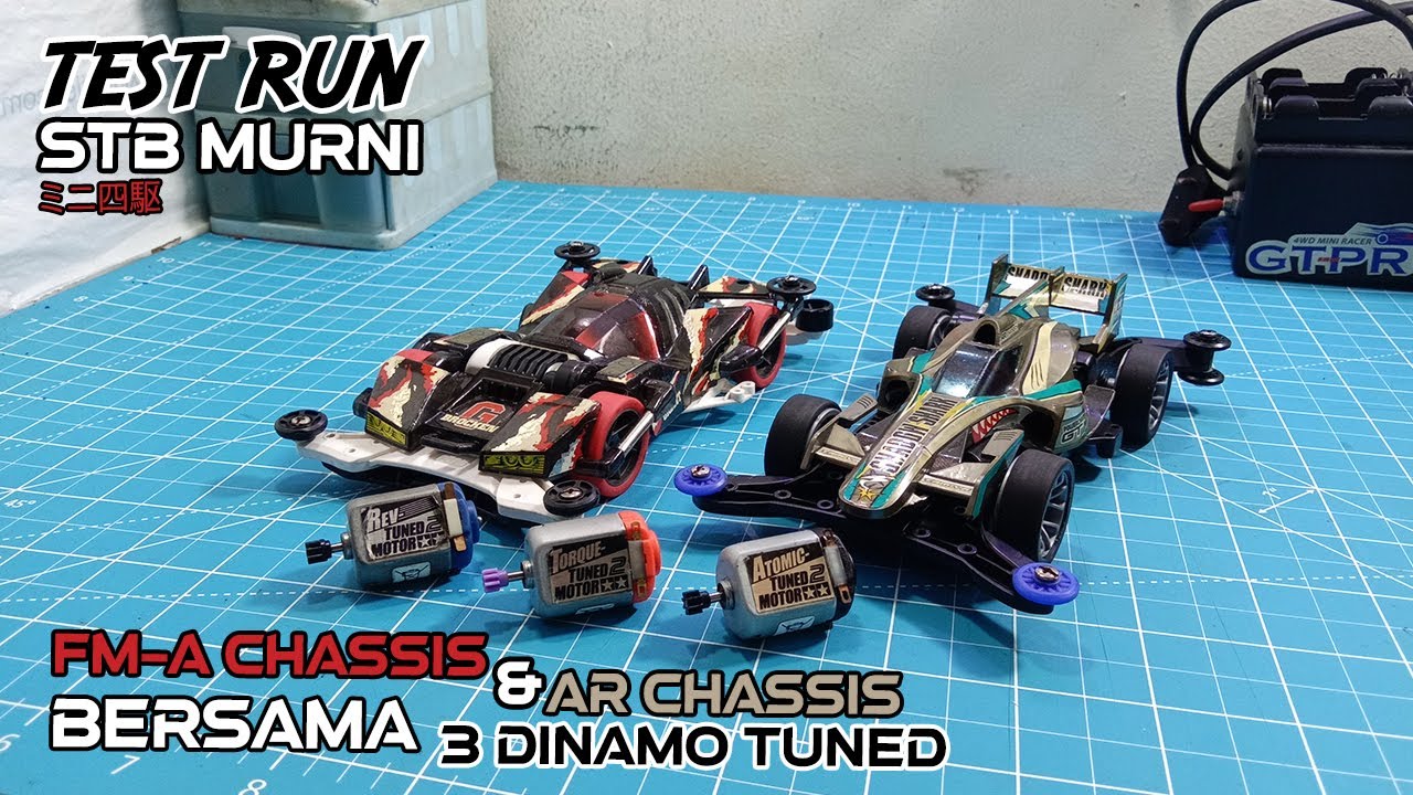 [ミニ四駆 ] Test Run Chassis FM-A dan Chassis AR Menggunakan Dinamo Tuned Class #101