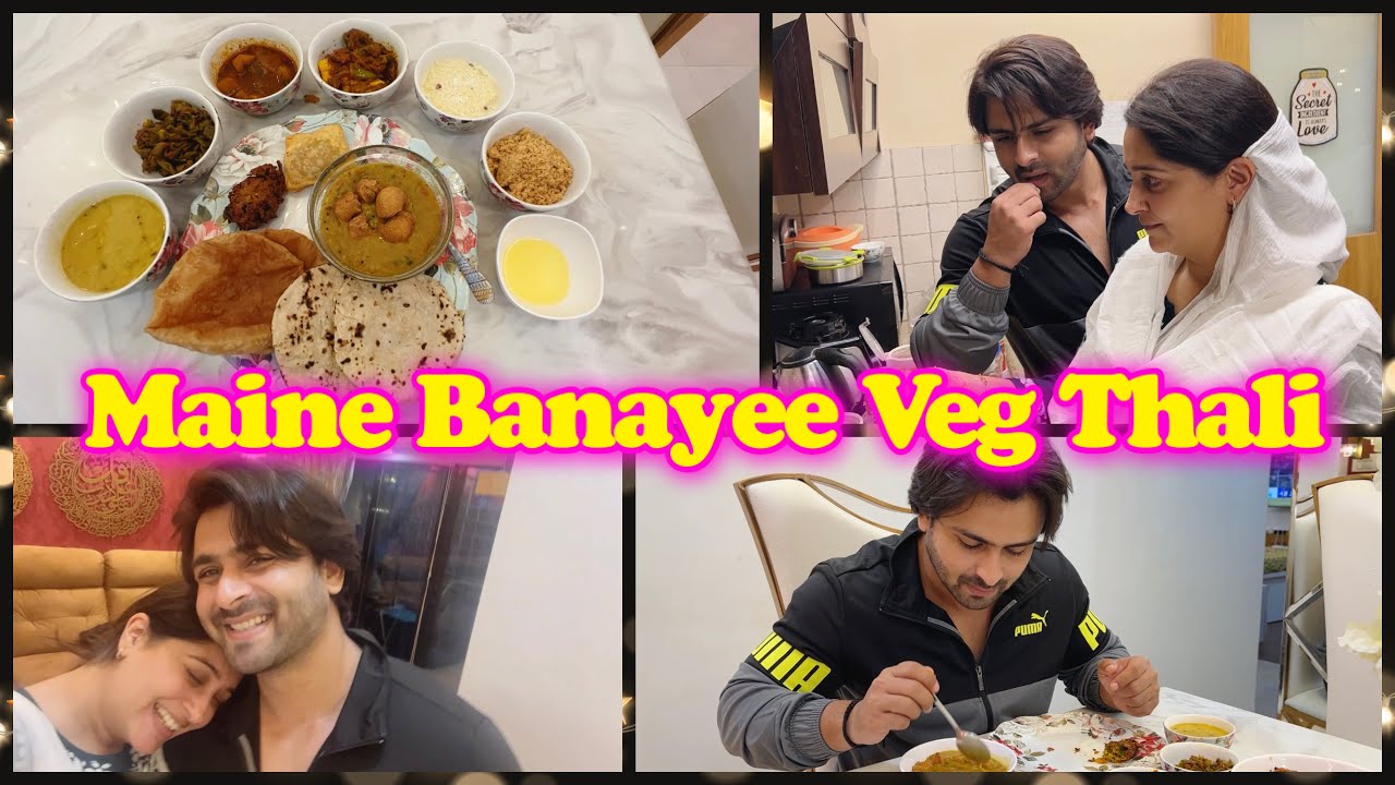 I made Veg Thali For Shoaib|In 2 hrs Puri thaali ready |Quick Paneer-Capcicum sabzi & bahut kuch 😍