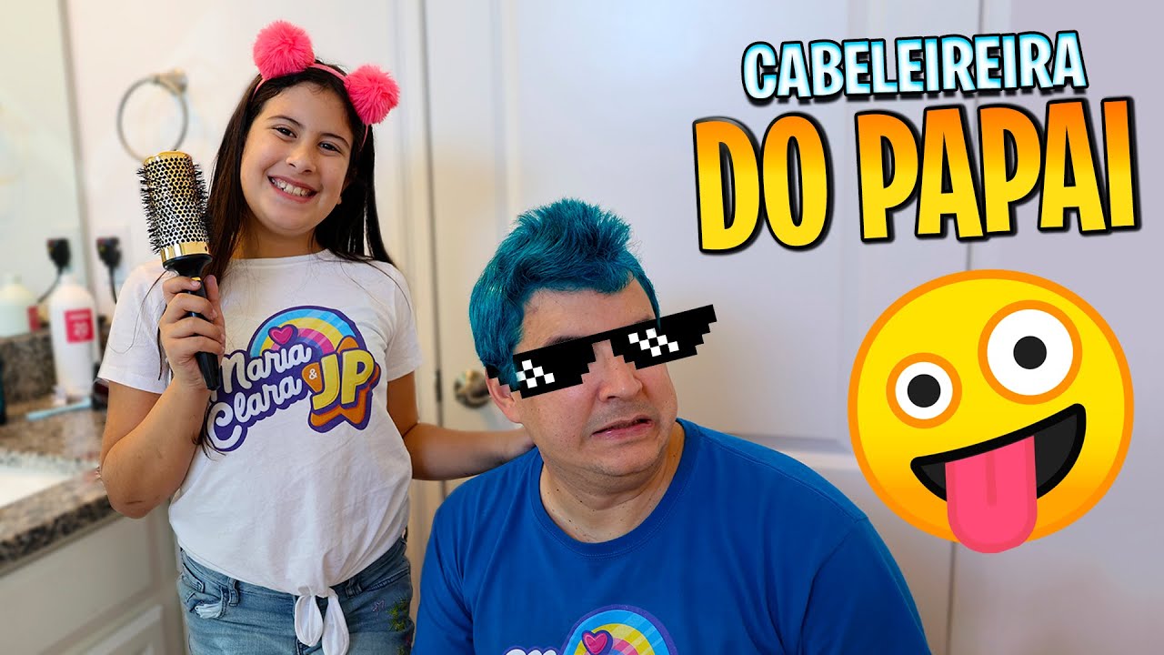 Maria Clara pintou o cabelo do Papai - Família Maria Clara e JP