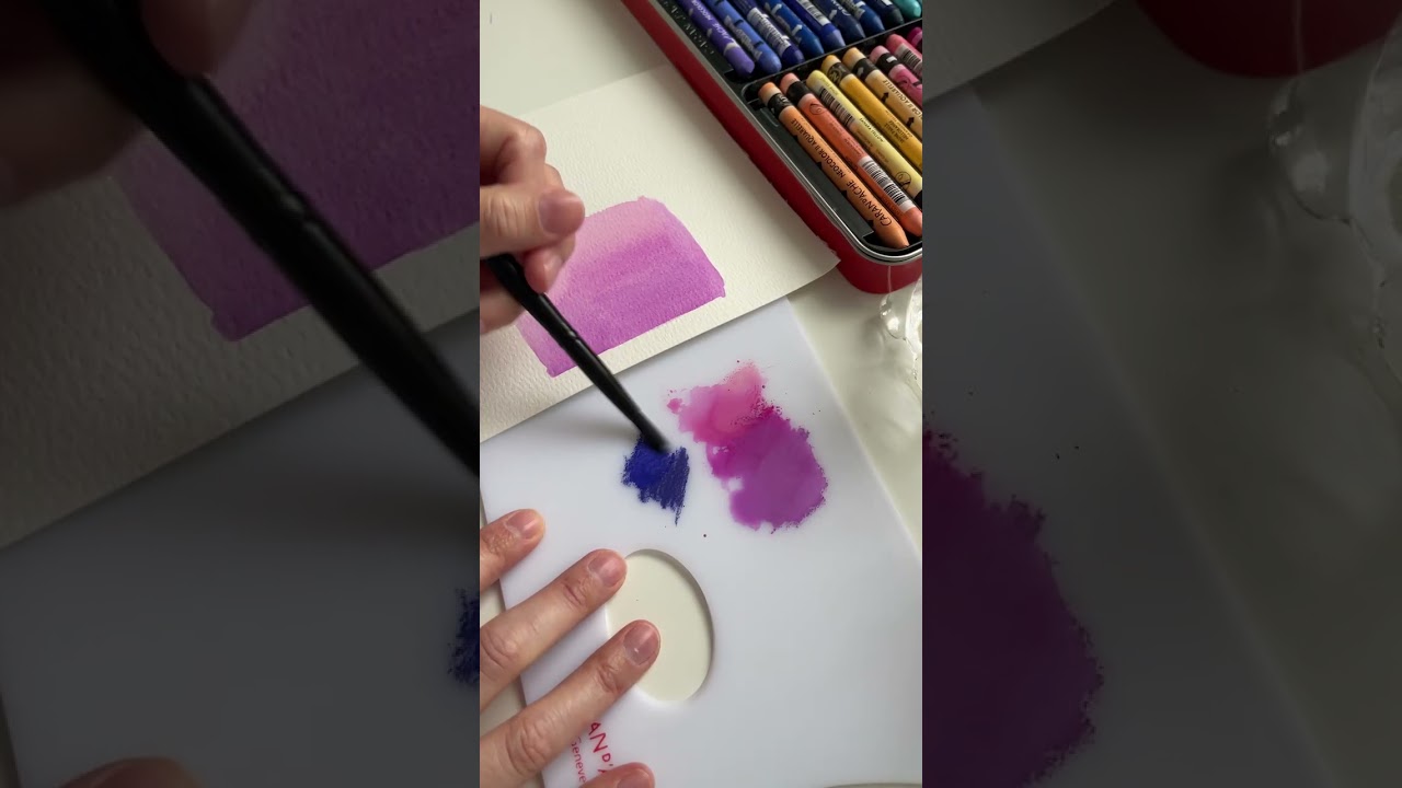 Probando una Paleta Caran d'Ache (video completo) #art #artsupplies #painting