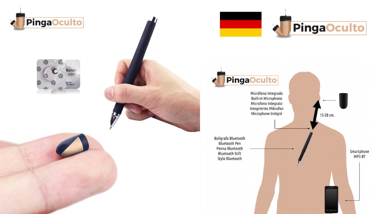 Unsichtbare Kopfhörer Vip Pro Bluetooh Stift - Rückblick und VideoTutorial - Deutsch | PingaOculto