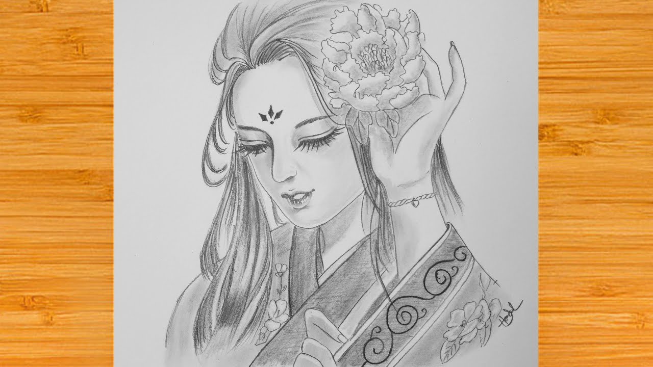 How To Draw Princess In Chinese || Semi Realistic Traditional Chinese Girl Sketch