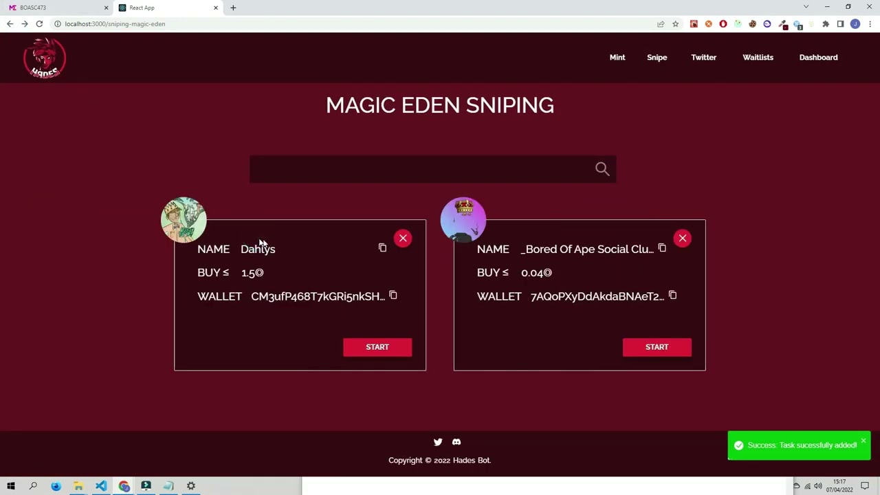 Magic Eden Sniping