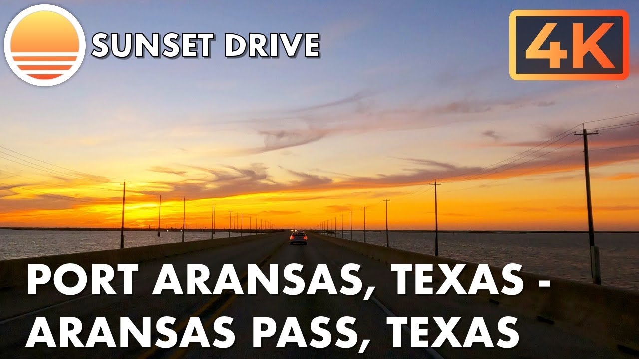 Port Aransas, Texas to Aransas Pass, Texas at Sunset!  Drive with me on the ferry!