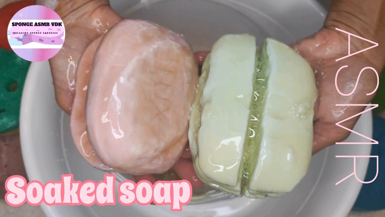 ASMR _ Lux soaked soap 🫧🧼 Sudsy sponge rinsing ☁️☁️☁️☁️