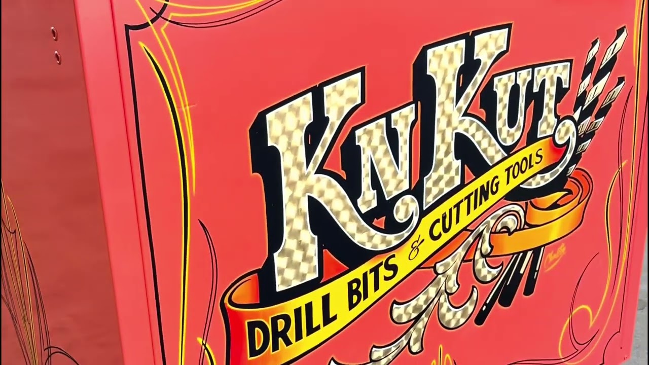 KnKut Drill Bits Hand Painted & Pinstriped Tool Roller Cabinet by Chastin Brand