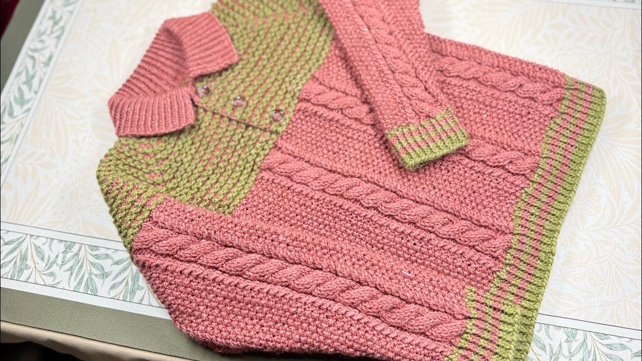 Hand Knitted Sweater jumper for three to four (3-4) year old boys detail tutorial 
