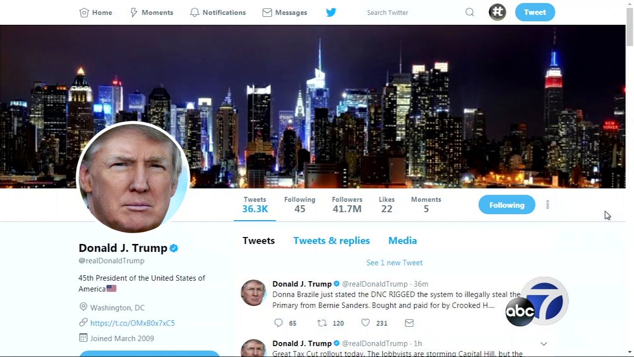 Internet reacts to brief disappearance of President Donald Trump's Twitter account