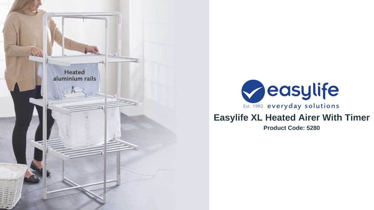 Easylife XL Electric Clothes Dryer: Heated Airer with Timer