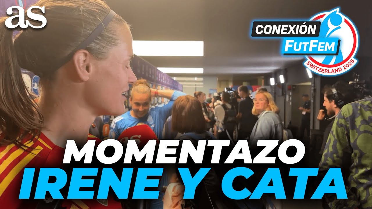 El MOMENTAZO de IRENE PAREDES y CATA COLL en ZONA MIXTA tras CLASIFICAR a la FINAL de la EUROCOPA