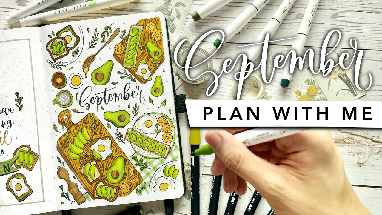PLAN WITH ME | September 2020 Bullet Journal Setup 🥑
