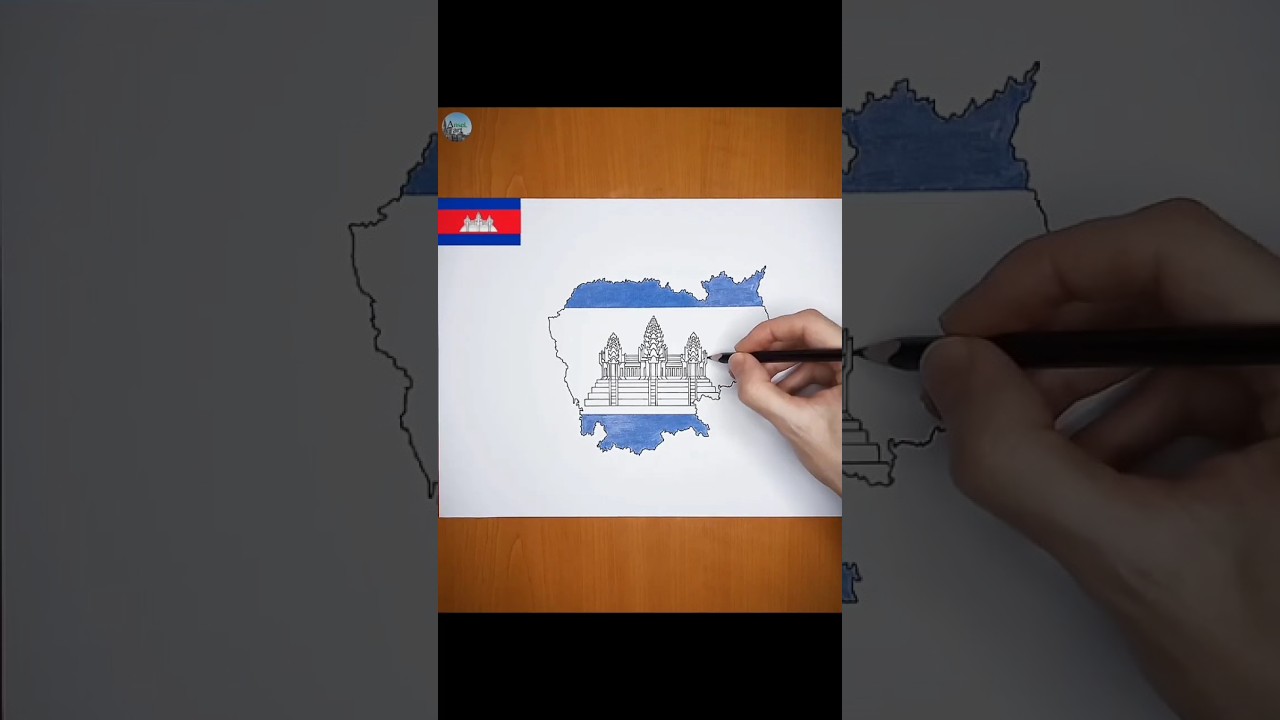 Cambodia map drawing 🇰🇭 | How to draw Cambodia map