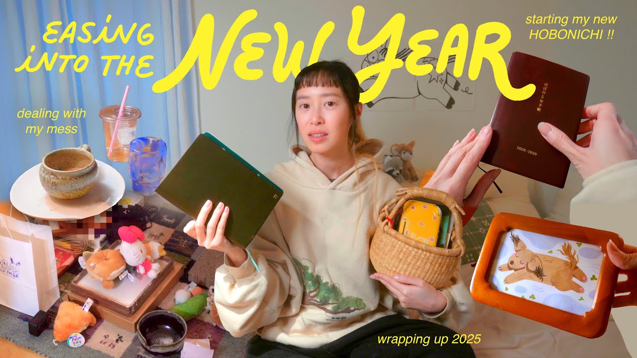 Productive New Year Reset 💫 coming out of hibernation, new journal, cleaning my room, plant care