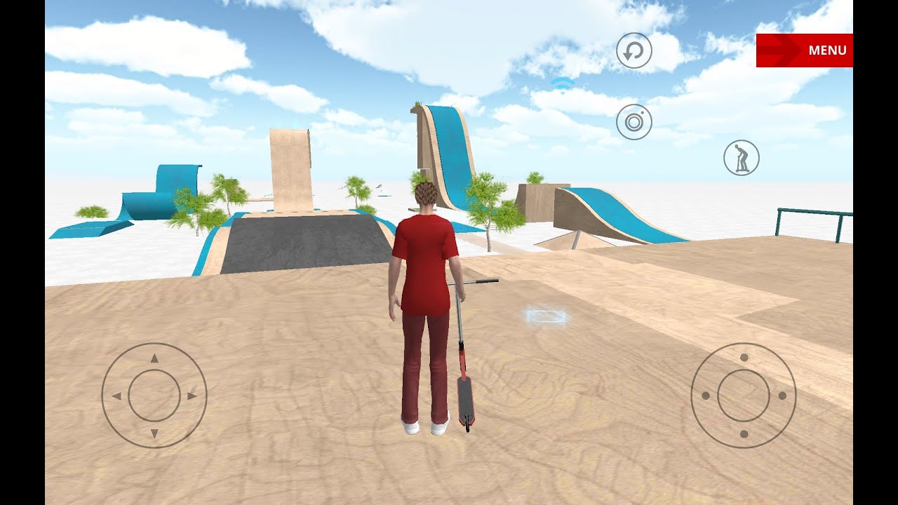 Scooting in a park with huge ramps!(scoot space)