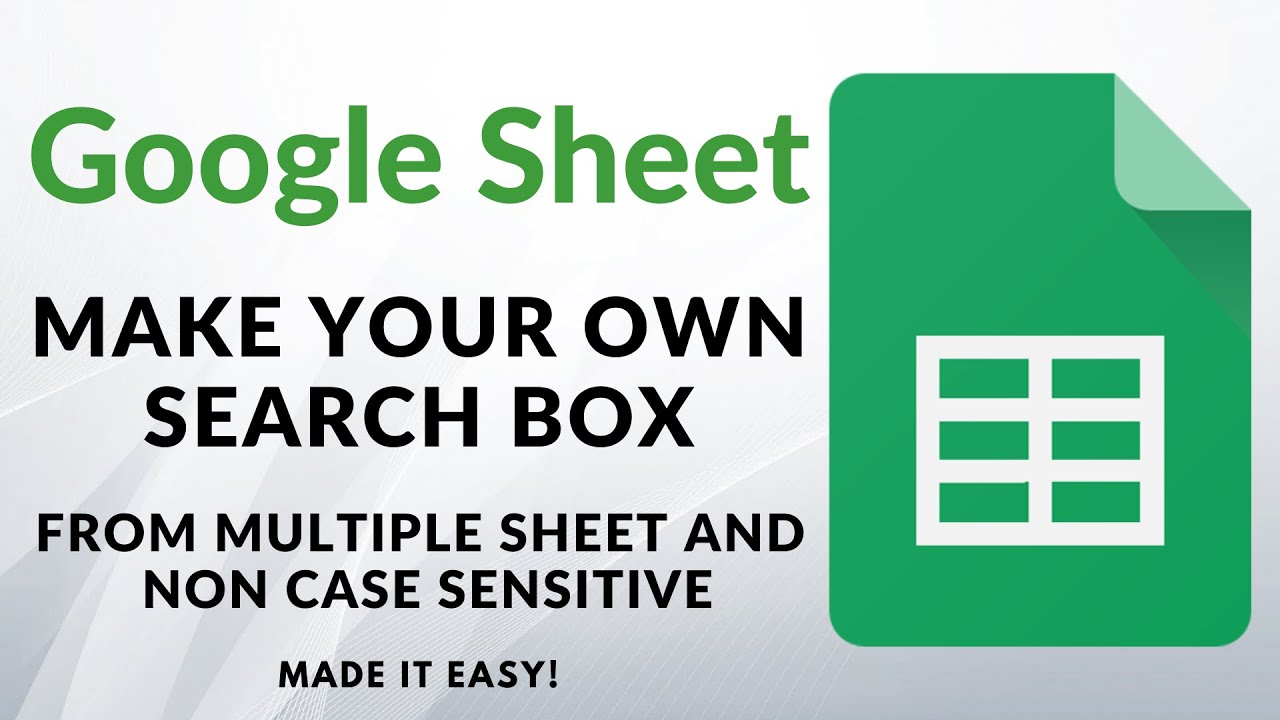 Google Sheet - Make your own Search Box (Data from Multiple Sheet)