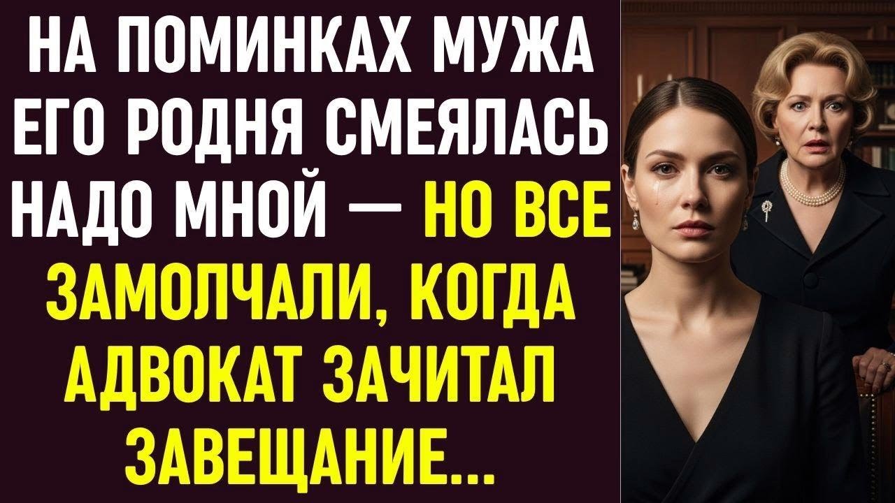 На поминках мужа его родня смеялась надо мной — но все замолчали, когда адвокат зачитал завещание...