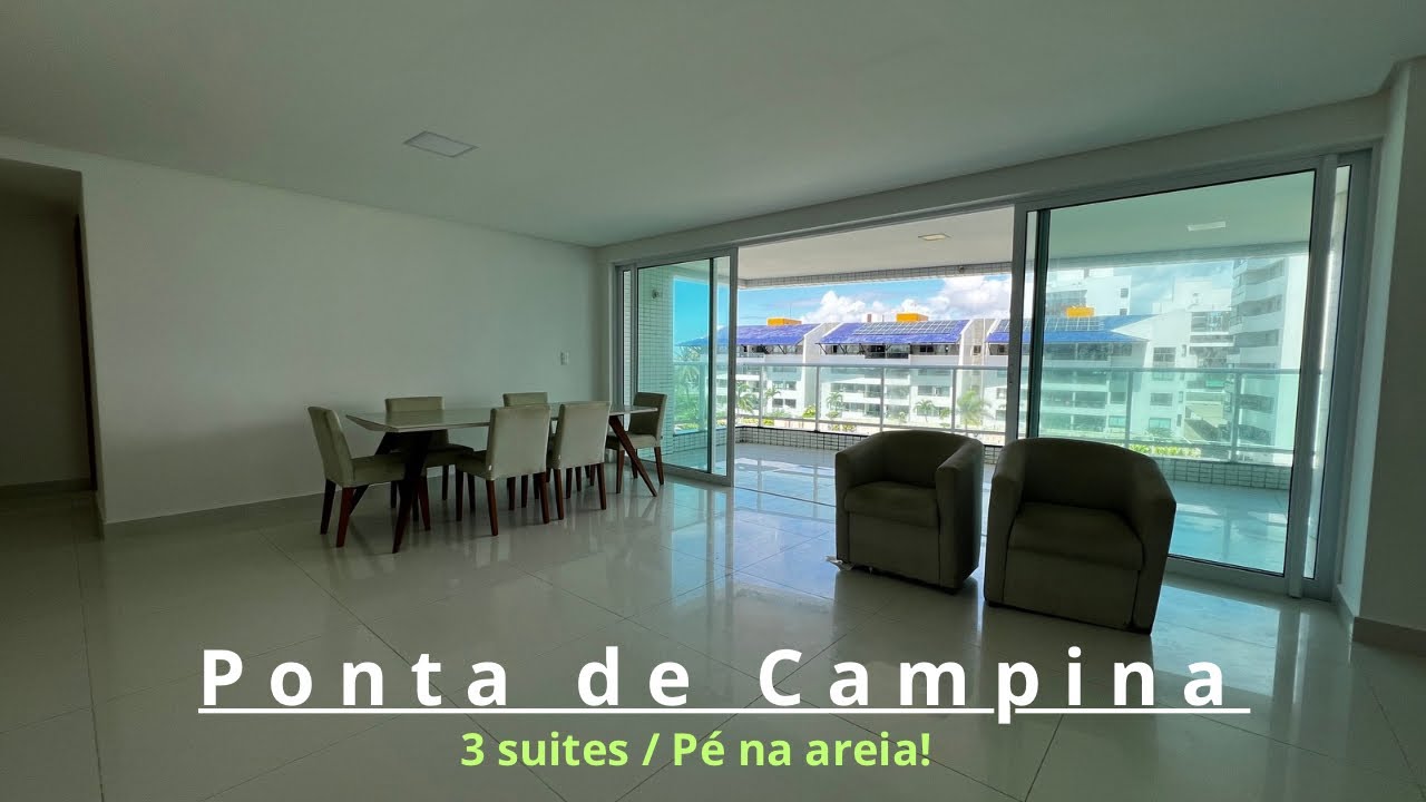 Apartamento com 3 suítes, 168m2, vista mar para venda em Ponta de Campina - Cabedelo PB