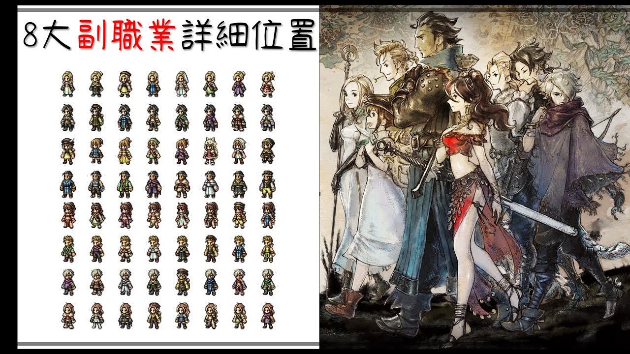 【歧路旅人】8大副職業獲得位置與取得路線詳解｜完整攻略