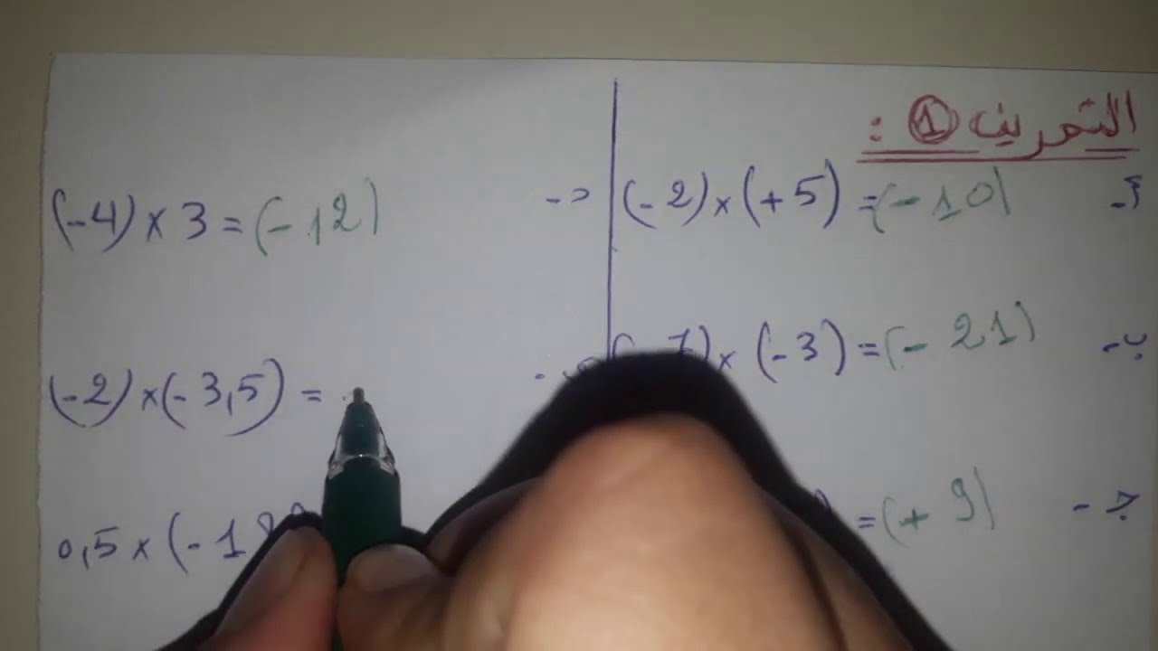 سلسلة تمارين حول الأعداد النسبية - سنة ثالثة متوسط