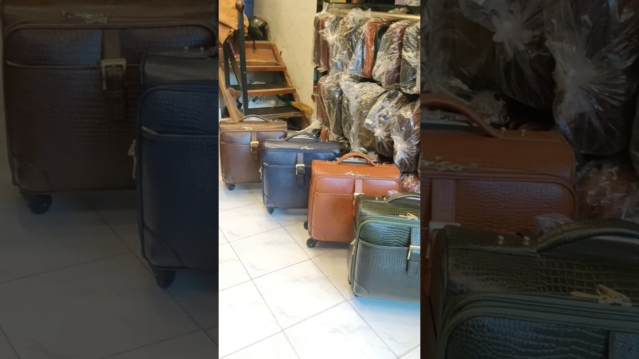 DHARAVI LEATHER MARKET | LEATHER BAG | LEATHER trolley BAG | 4 wheel trolley | LEATHER TOUCH JACKET