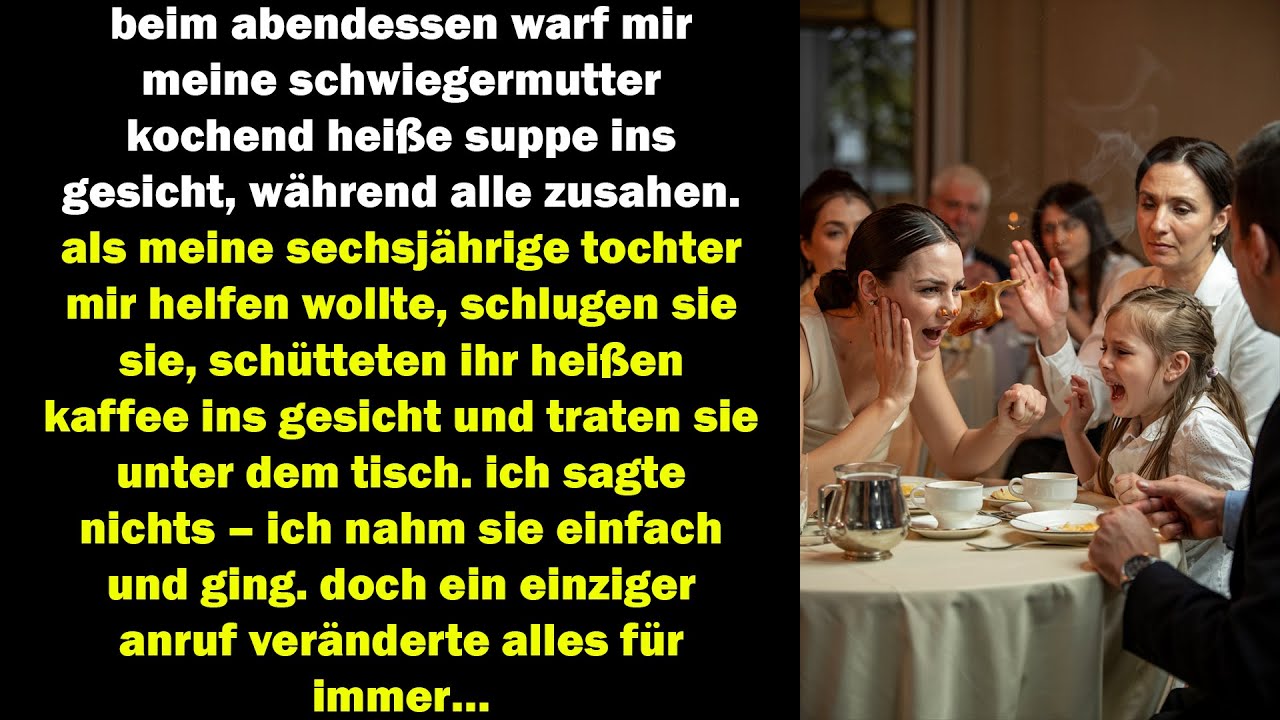 meine schwiegermutter verbrühte mein gesicht mit suppe – aber ein anruf veränderte unser schicksal