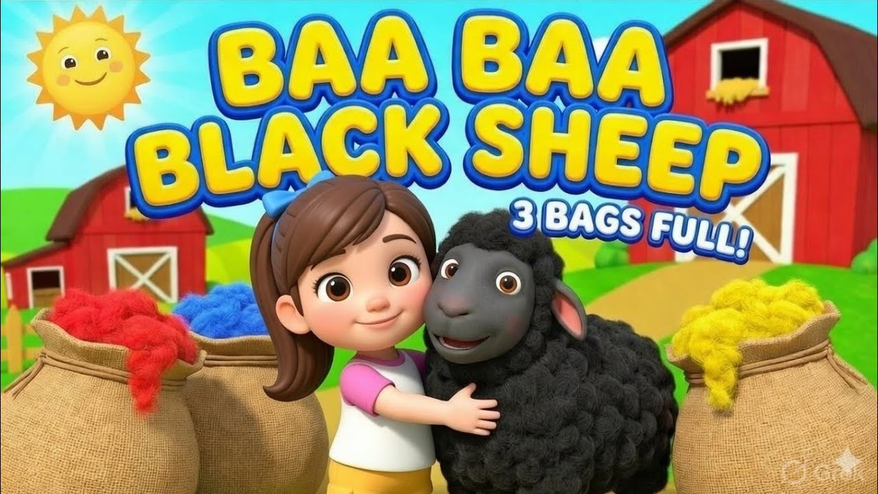 Baa Baa Black Sheep 🐑 Three Bags Full  Kids Songs & Nursery Rhymes 3D Animation