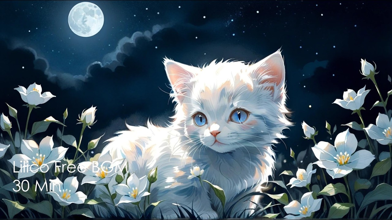 [Free BGM for Streaming]Moonflower Night | Calm Night Piano[30 Min]
