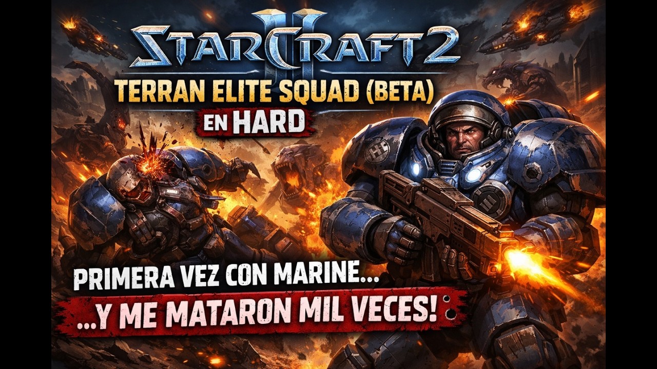 StarCraft 2 – Terran Elite Squad (Beta) en Hard | Primera vez con Marine y me mataron mil veces