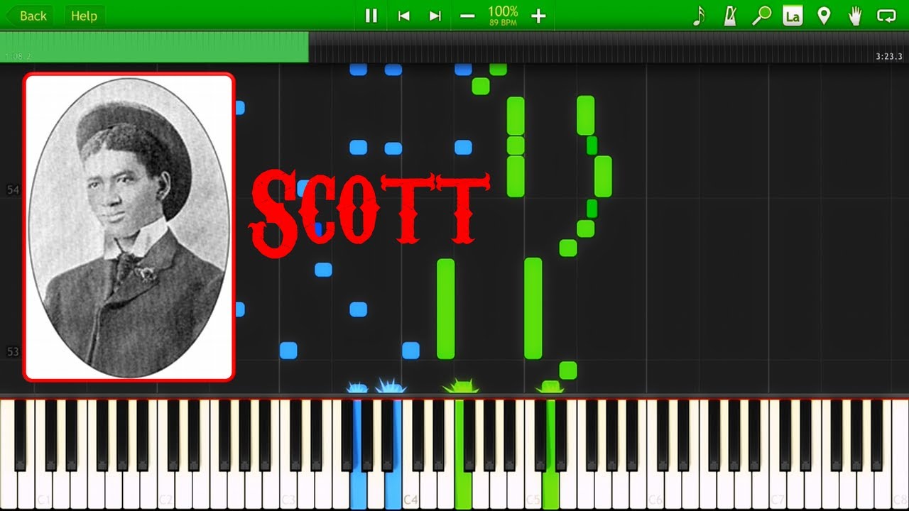 James Scott - A Summer Breeze (1903) [Synthesia Piano Tutorial]